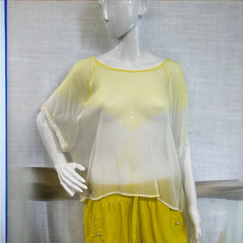 Buffalo Sheer Ombré Gauze Oversized Blouse